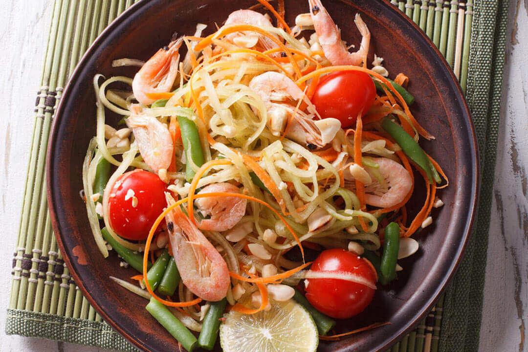 Green Papaya Salad Recipe (Som Tum)