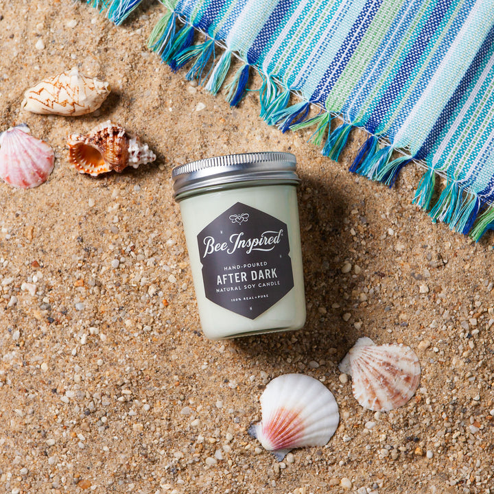 after dark soy candle on the beach