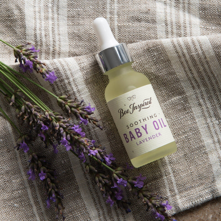 bee inspired baby oil with lavender