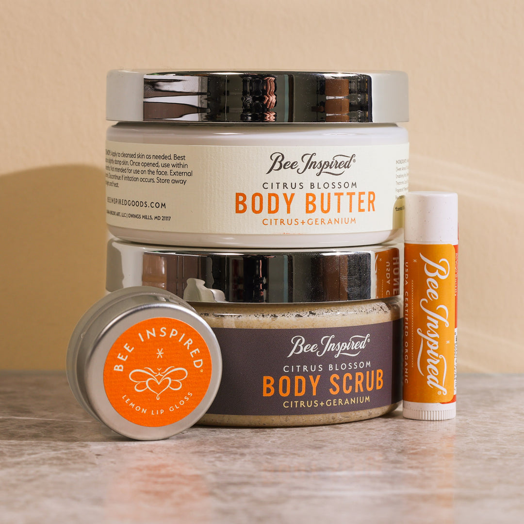 Citrus and Honey body bundle on display