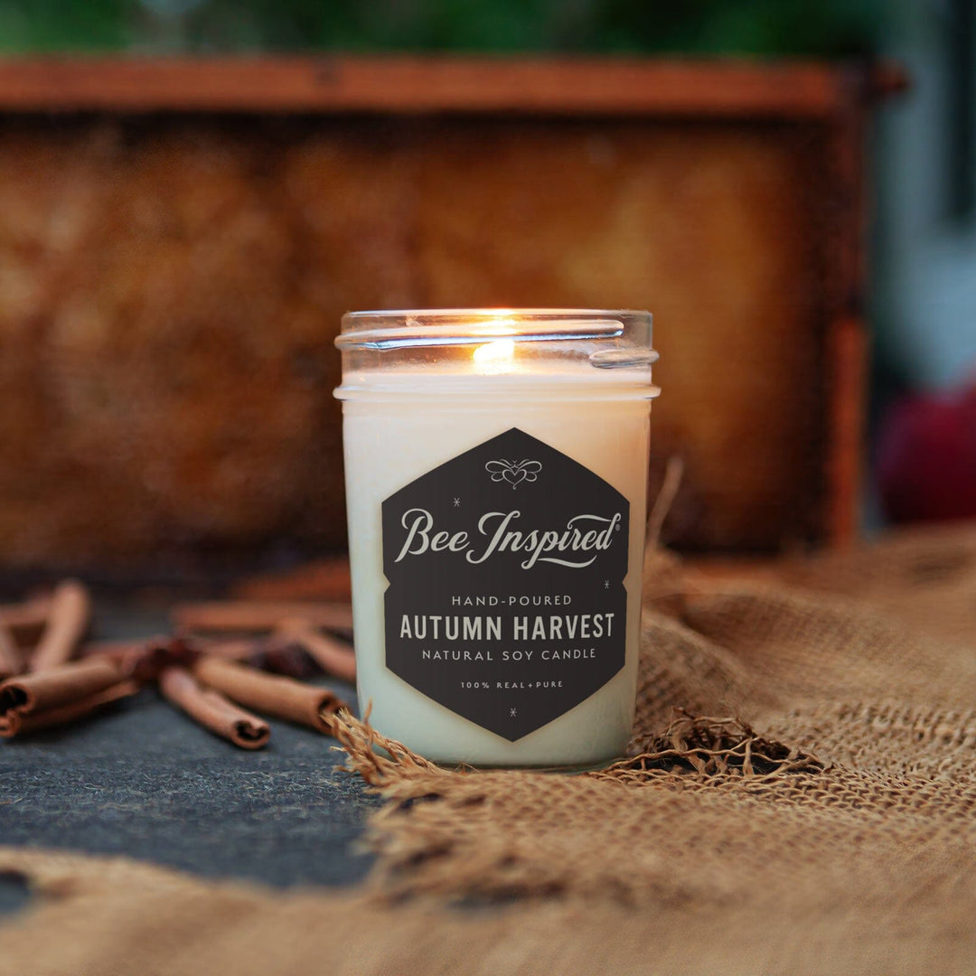 Autumn Harvest Candle with honey frame