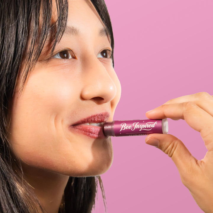 applying Berry lip tint