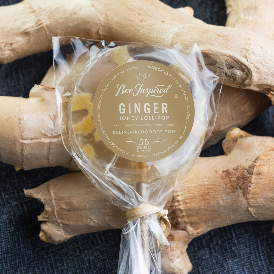 Honey Lollipops with raw ginger