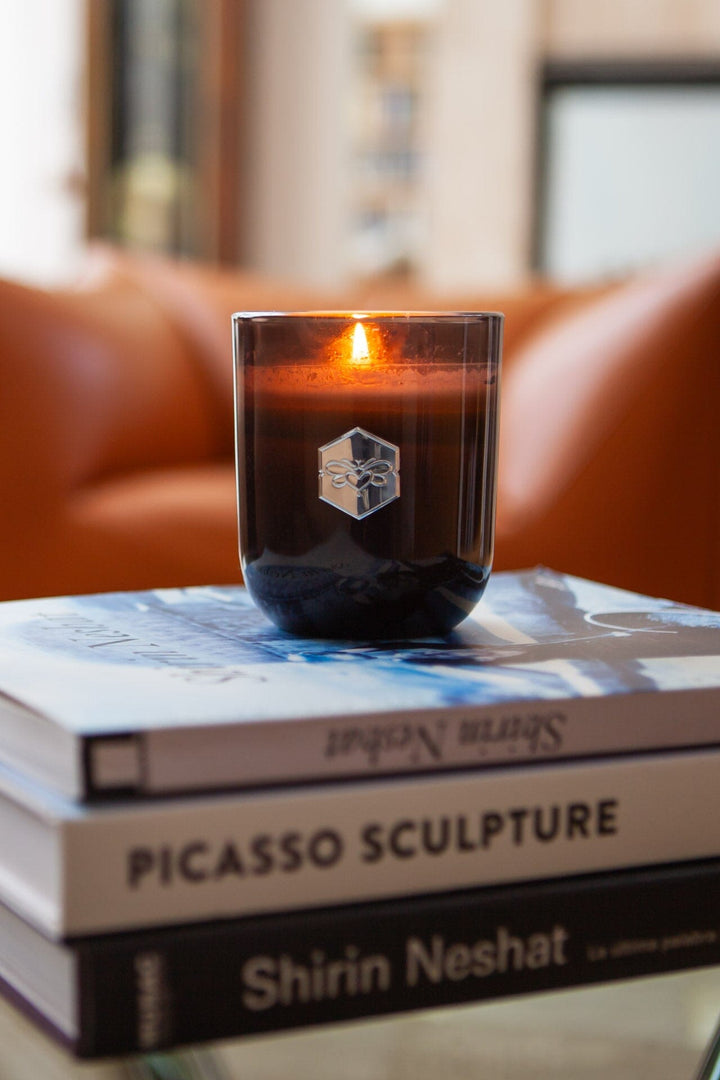 Double Espresso Luxe Candle in den on books