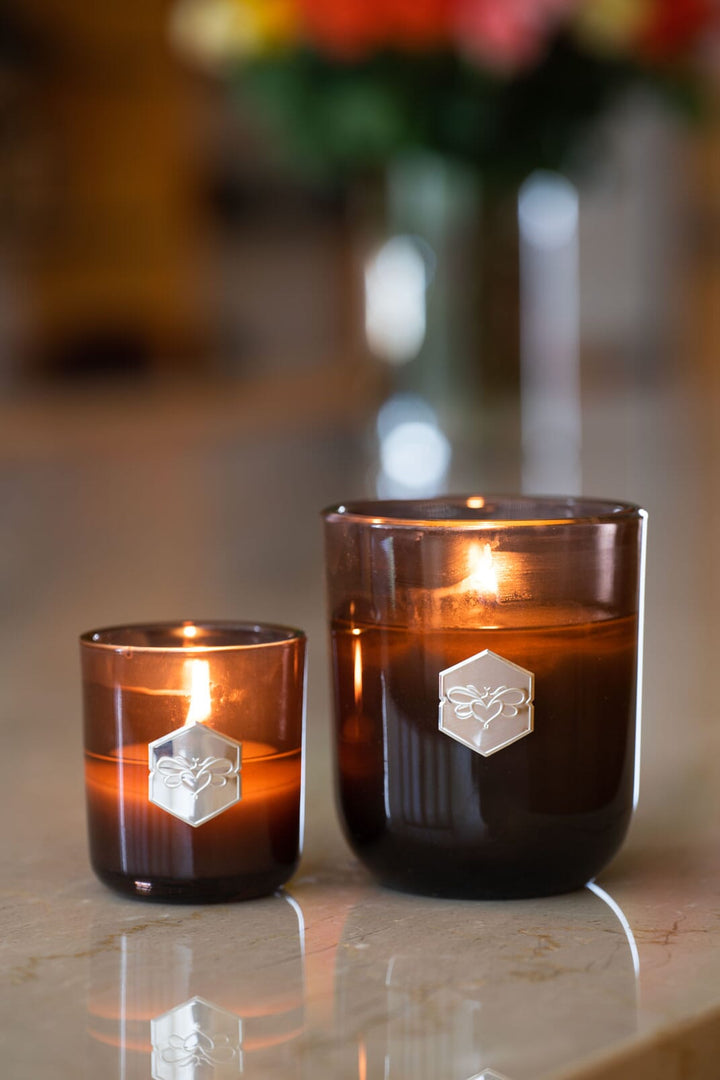 Nectar+Honey Luxe Candle  with flowrs