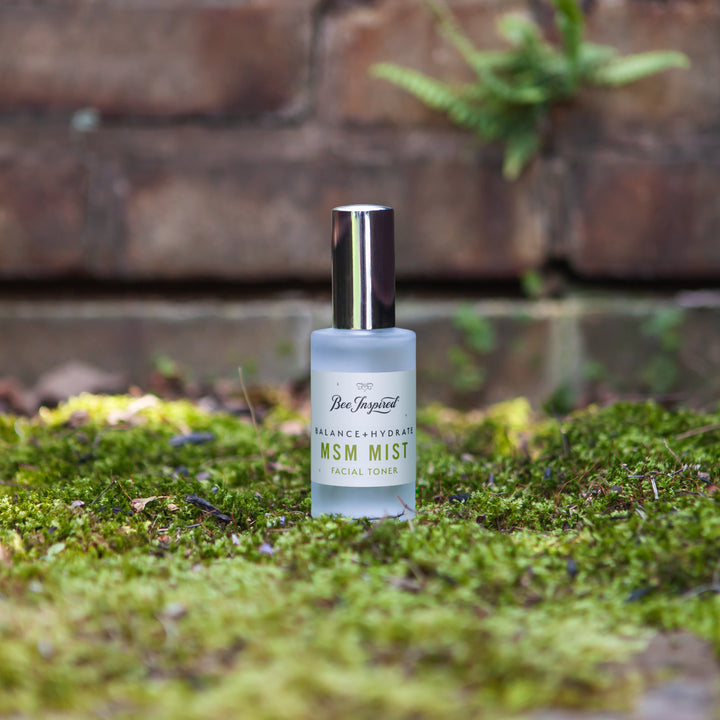 msm mist facial toner in a bed of moss