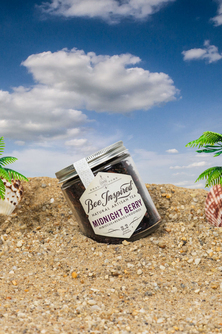 midnight berry tea on the beach