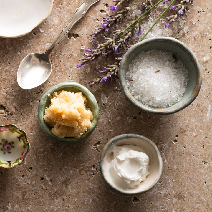 Peace of mind butter, scrub and peace soak in bowls