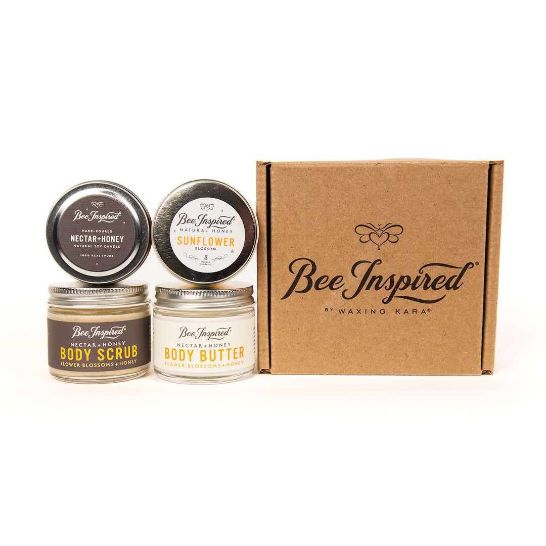 Petite Nectar+Honey gift set against white