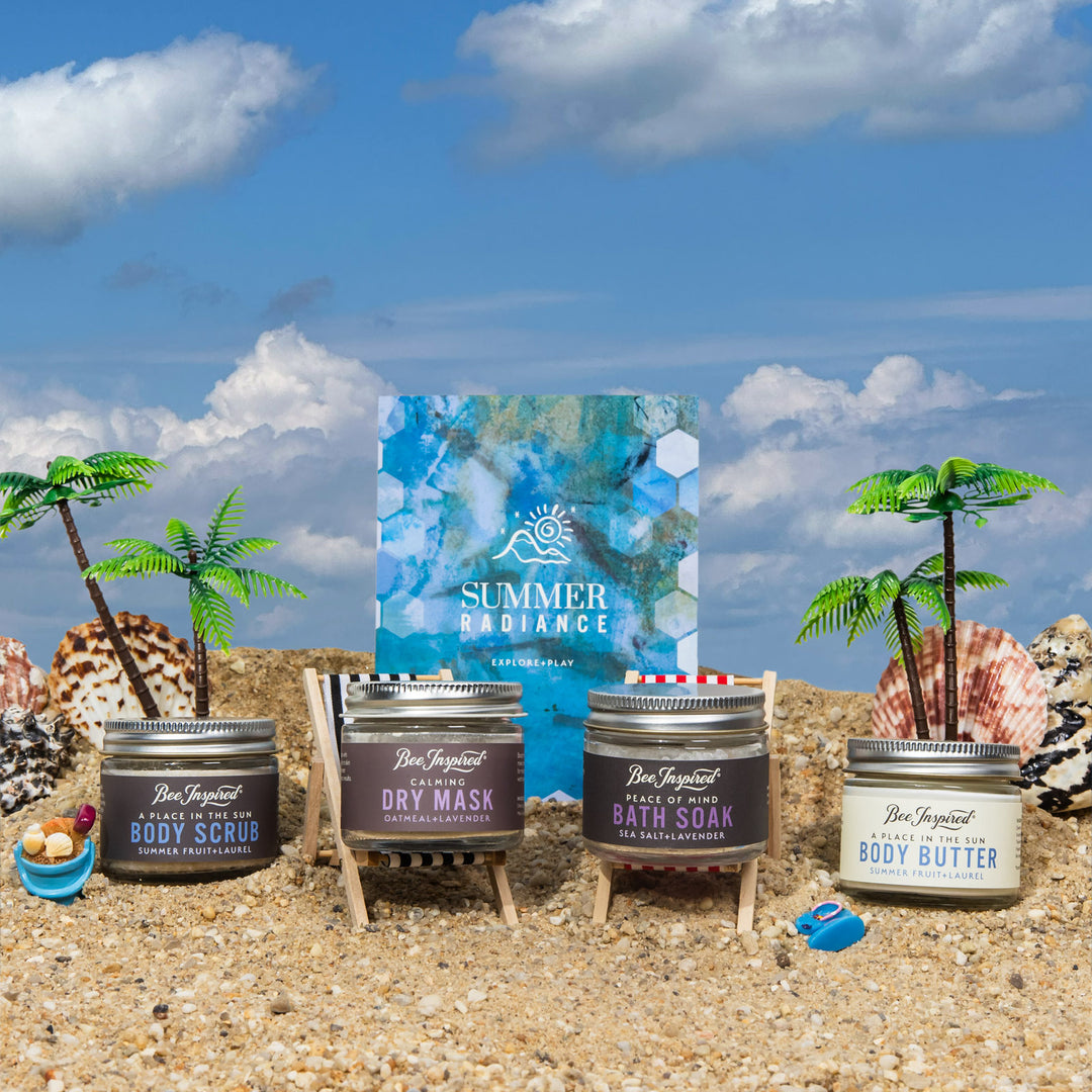 petite summer radiance ritual set on the beach