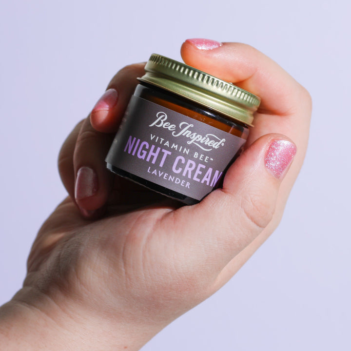 Holding Vitamin Bee lavender night cream