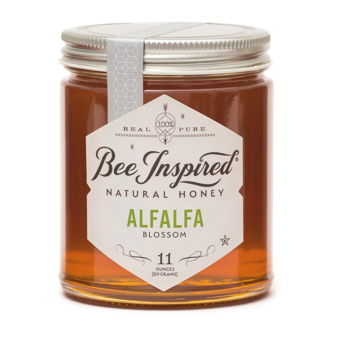 alfalfa honey on white