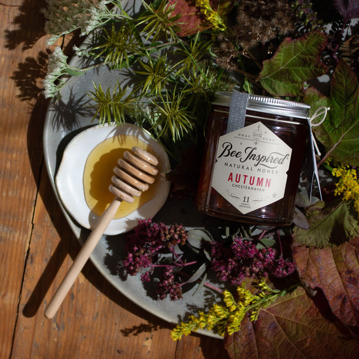 Autumn honey with floral display 