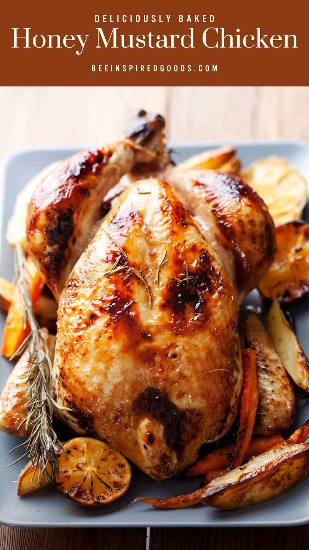 "Deliciously Baked Honey Mustard Chicken beeinspiredgoods.com"