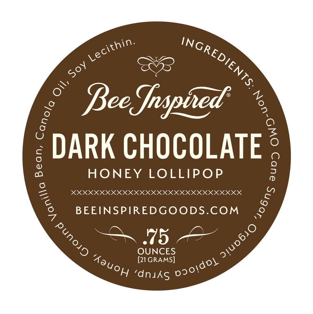 dark chocolate lollipop label