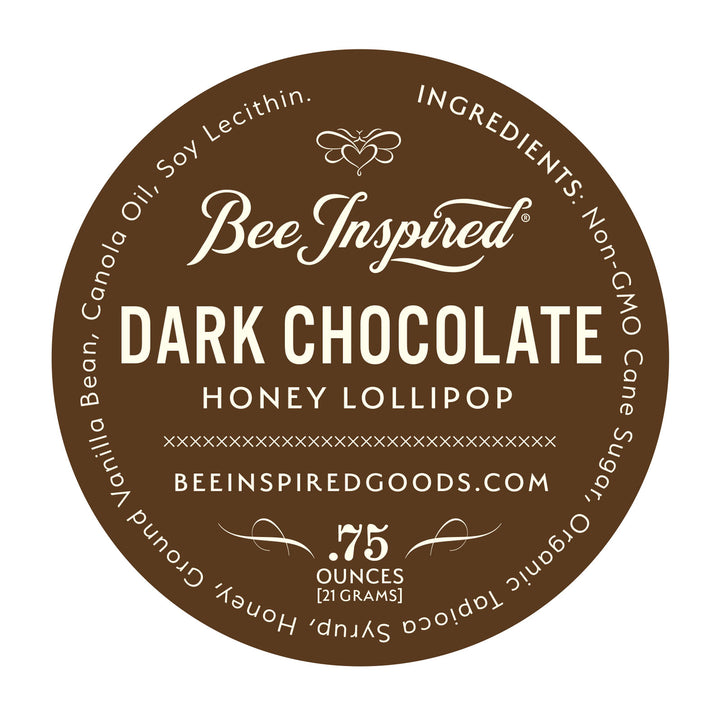 dark chocolate lollipop label