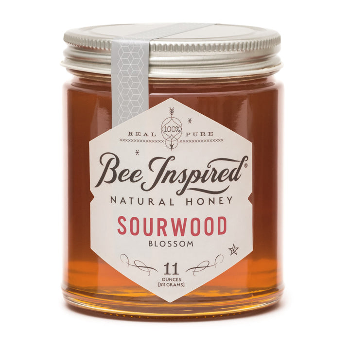 Sourwood honey on white 