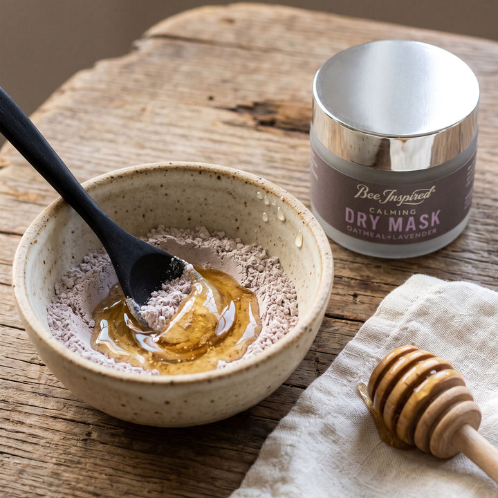clarity mask in bowl with honey on wood