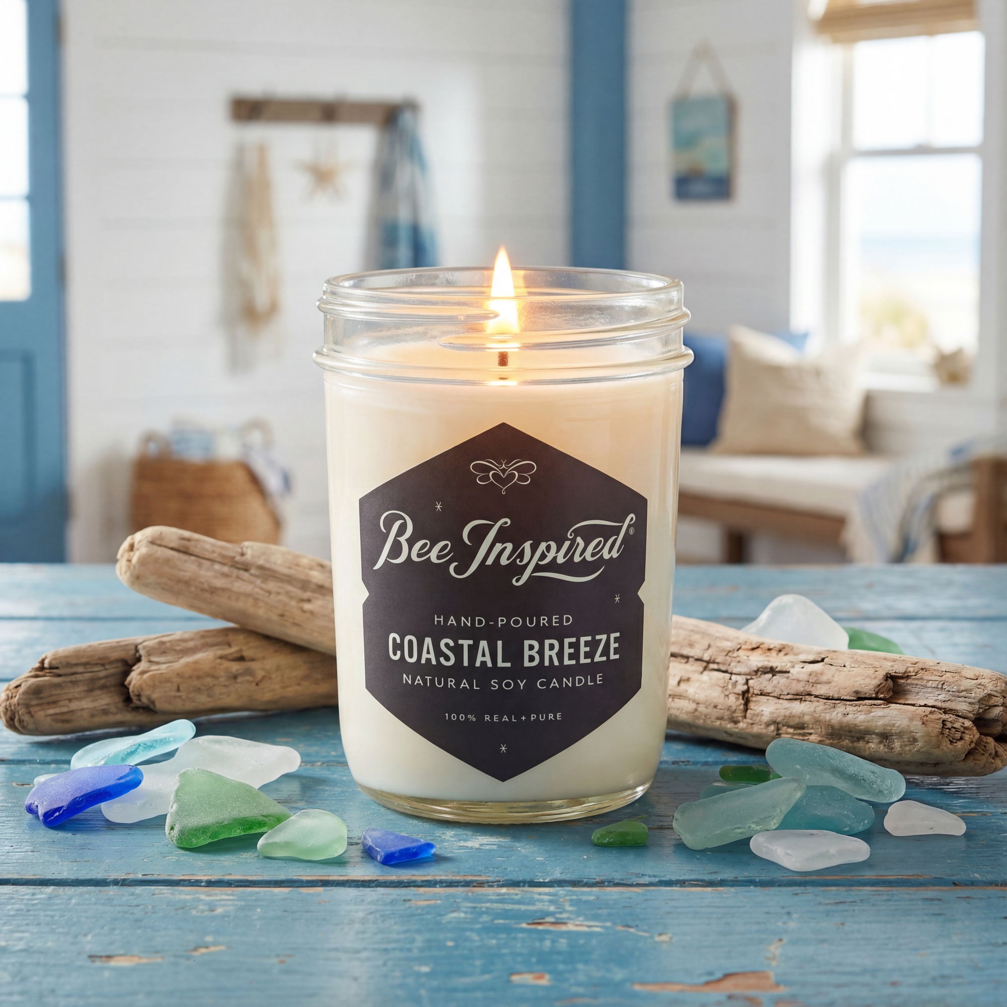 Coastal Breeze Soy Candle - Ocean Scent | Bee Inspired Goods