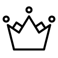 Black crown icon on white