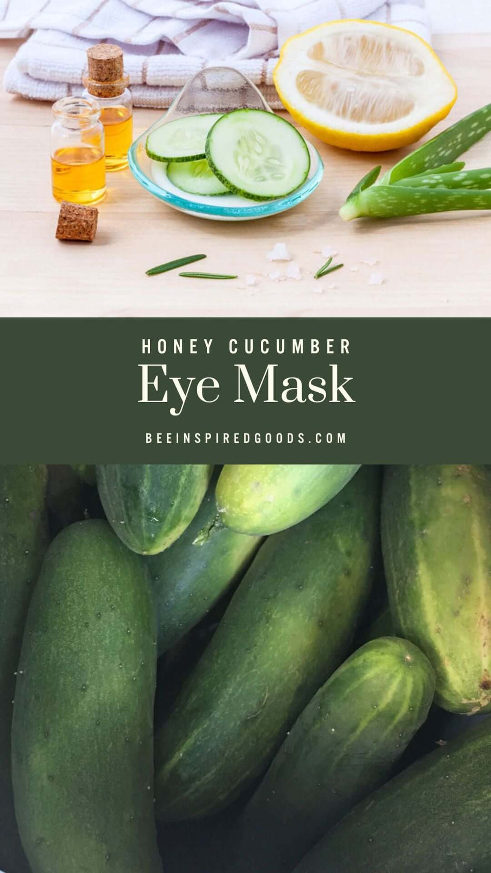 sliced cucumbers, oils, and a lemon and whole cucumbers