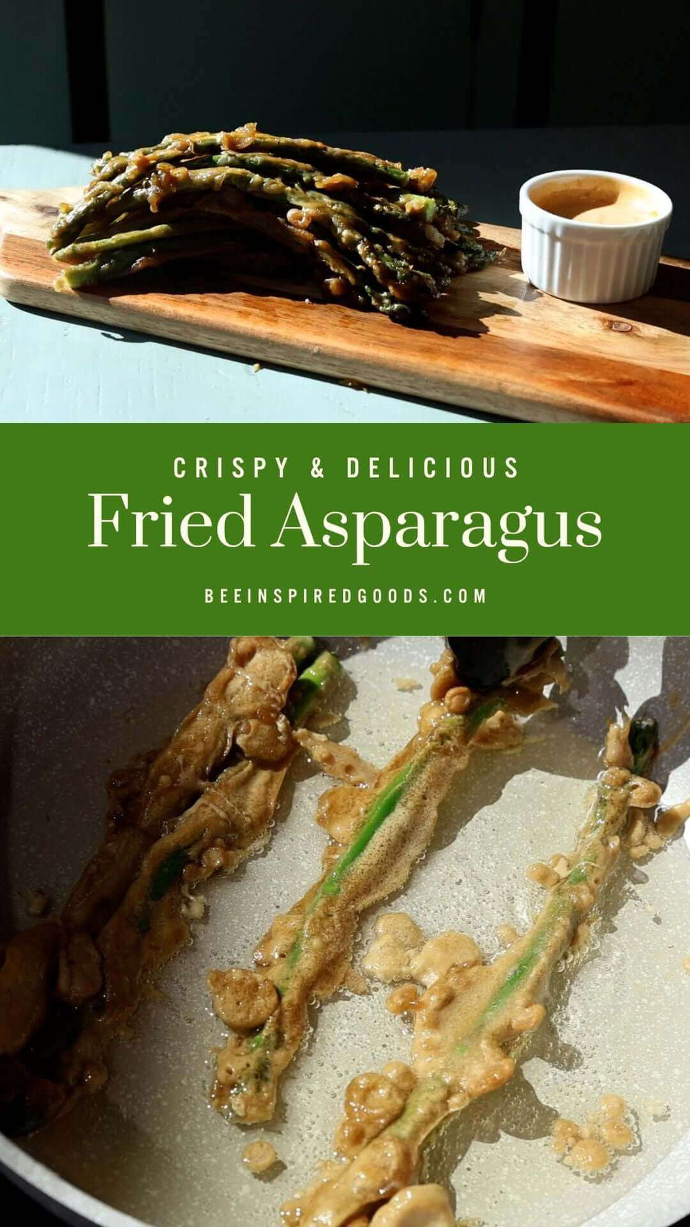 "Crispy & Delicious Fried Asparagus beeinspiredgoods.com"