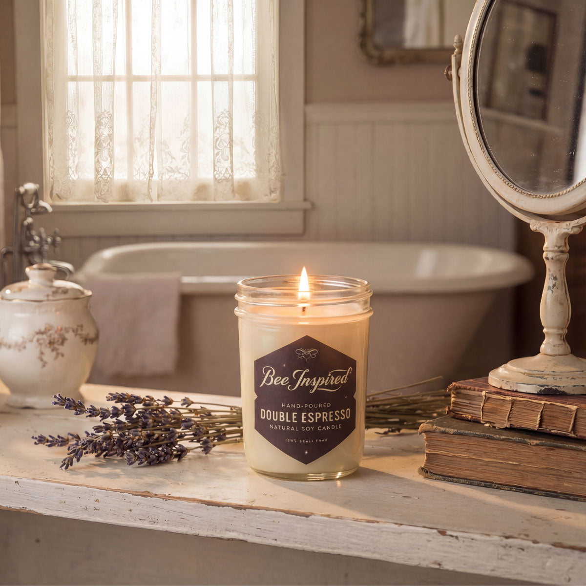 Double Espresso Soy Candle - Coffee Scent | Bee Inspired Goods