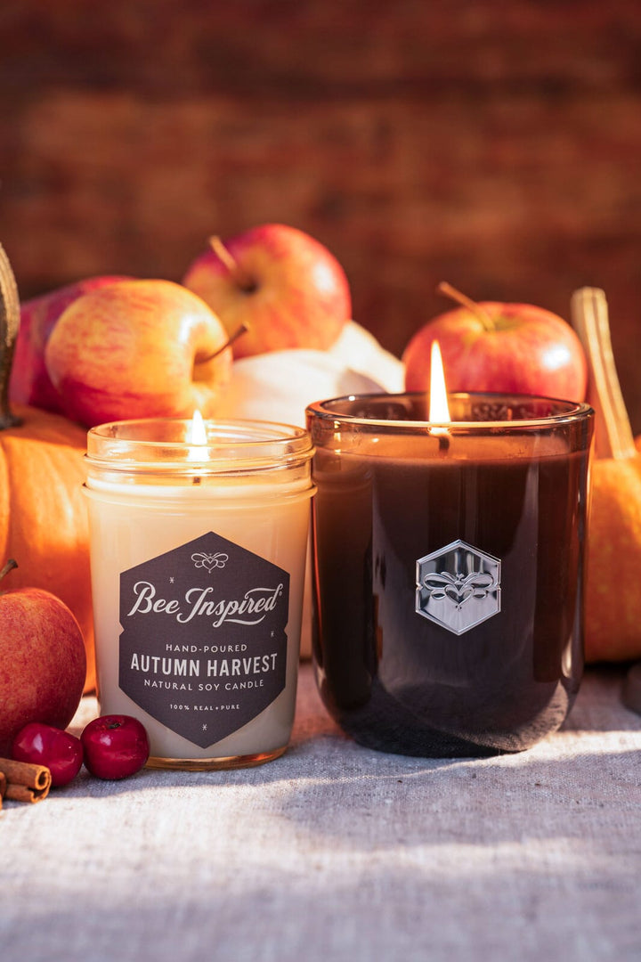 Autumn Harvest Candles in jelly jar and luxe