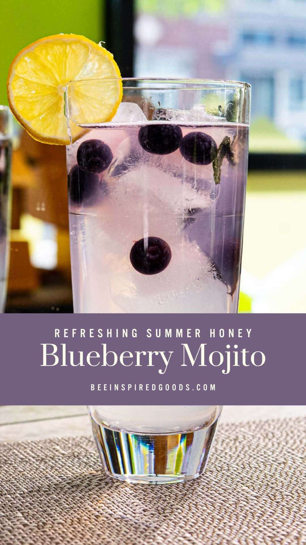 "Refreshing Summer Honey Blueberry Mojito beeinspiredgoods.com"