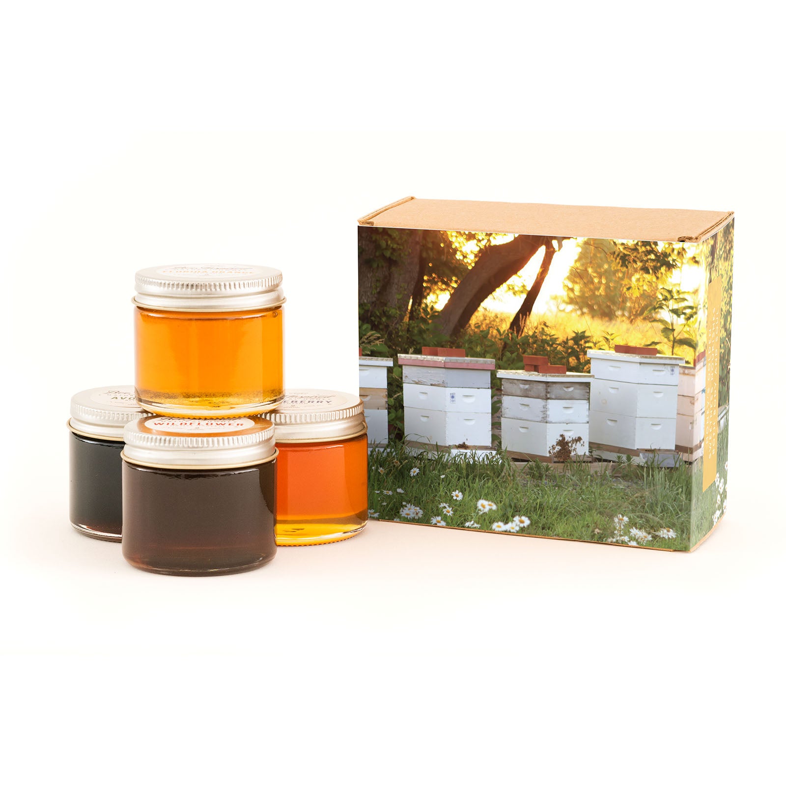 Raw Honey Gift Set: 4 Varietals | Bee Inspired Goods