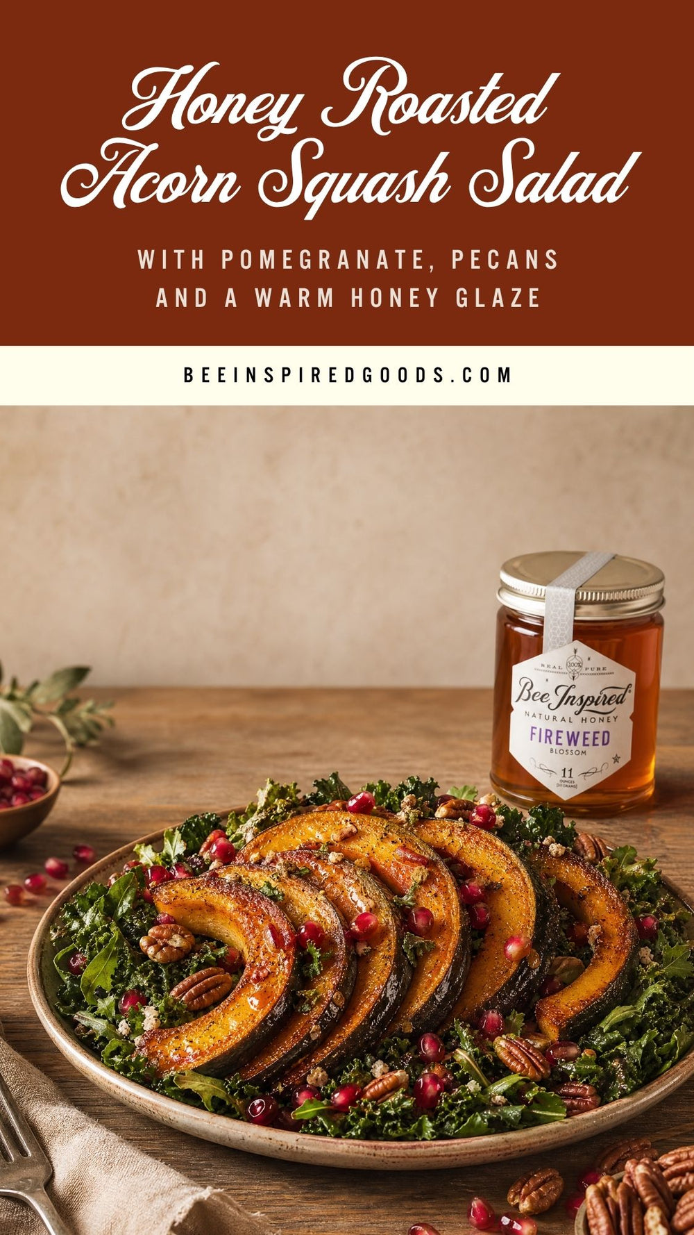 honey roasted acorn squash salad tall pin