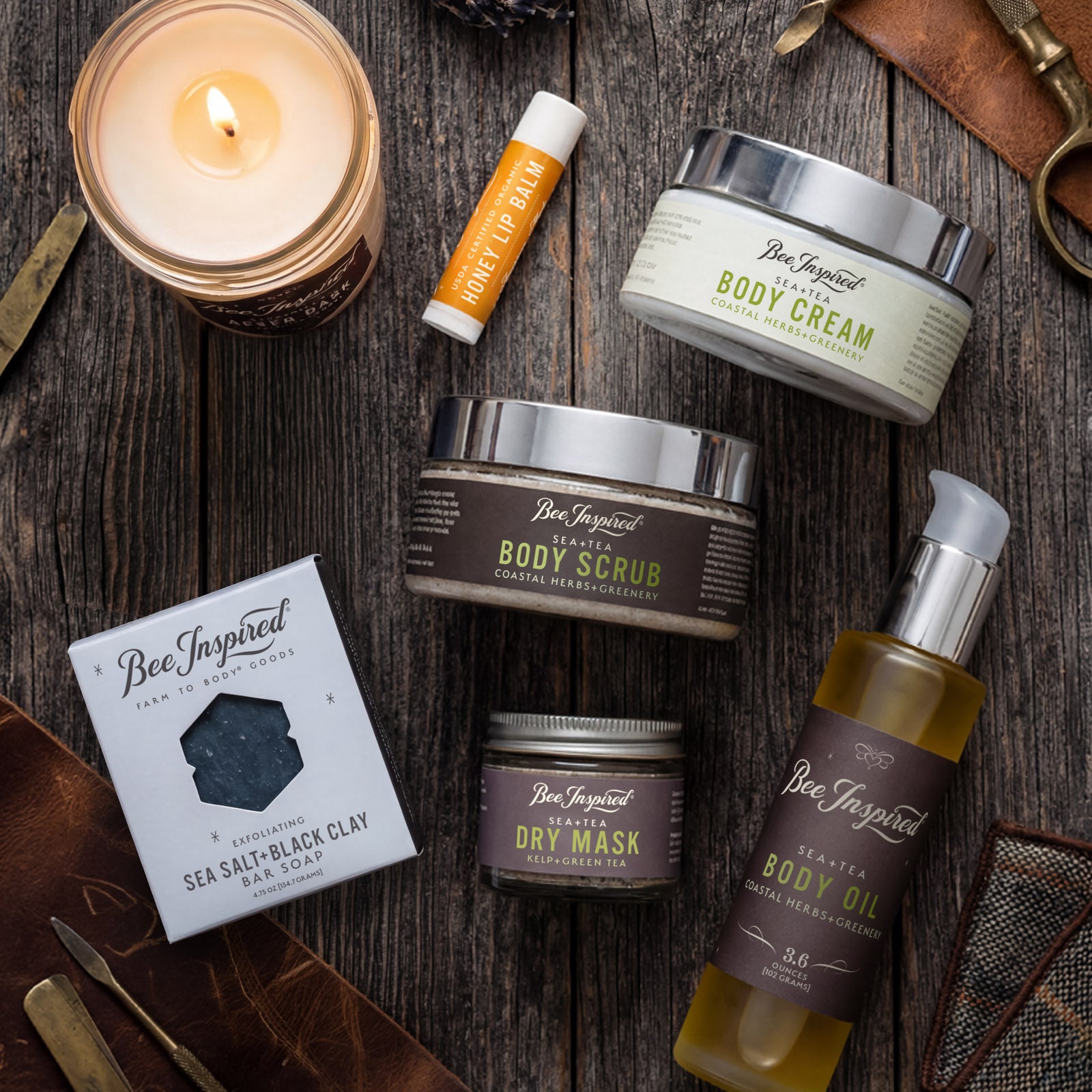 King Bee Body Care Gift Kit: Sea + Tea Line | Bee Inspired Goods