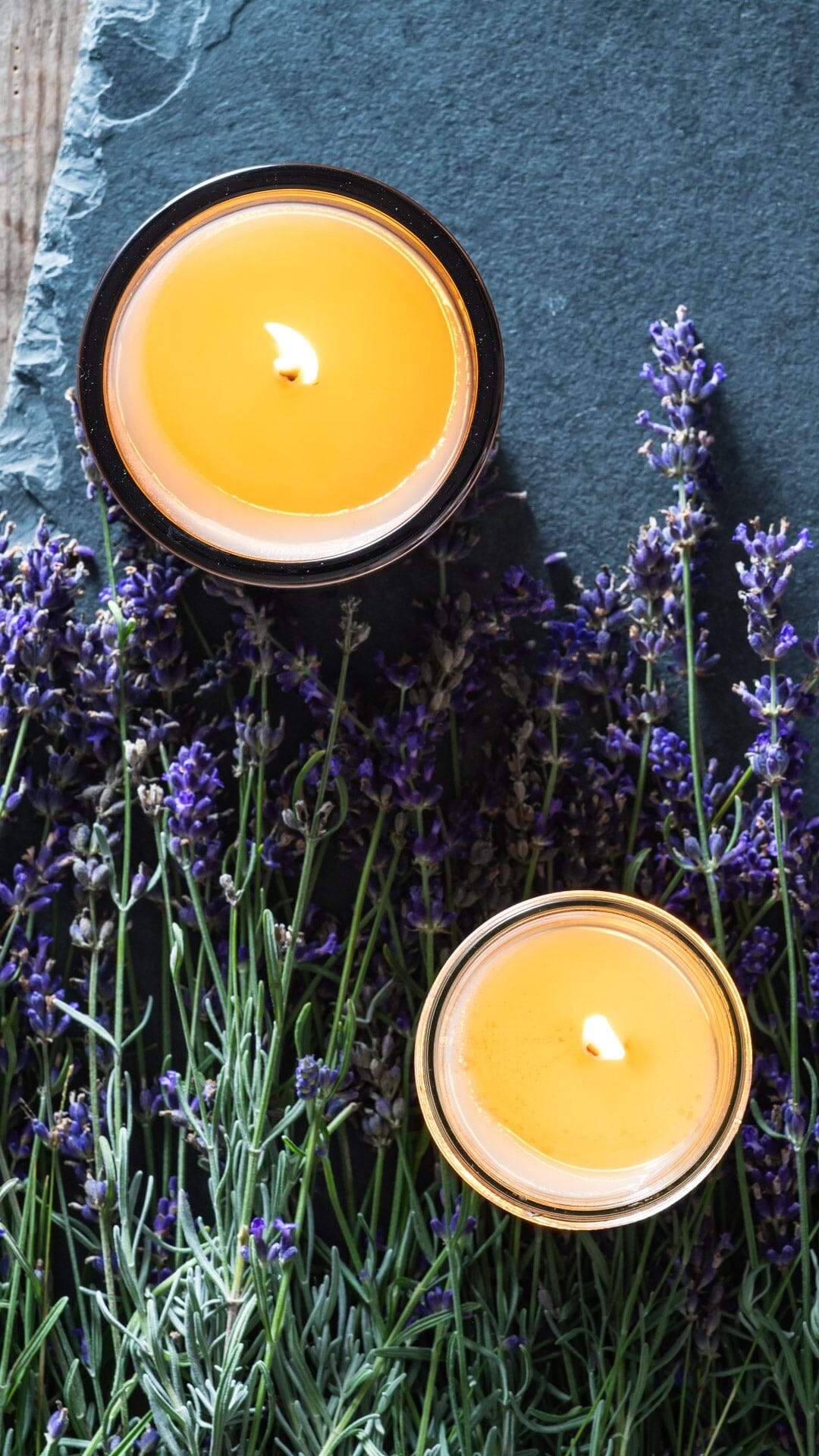 French lavender soy jelly jar candle tall pin