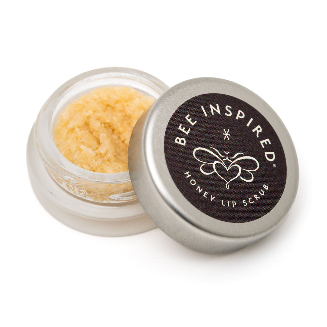 honey lip scrub on white 