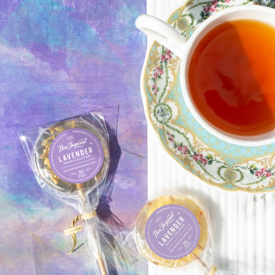 lavender lollipops with tea