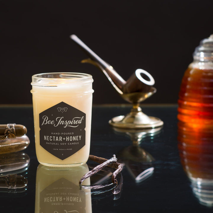 Nectar+Honey Jelly Jar with honey and pipe