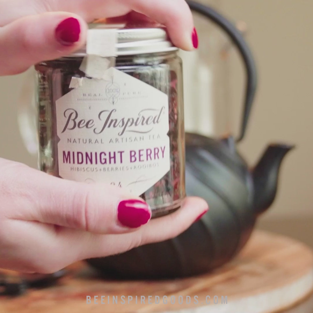 making sangria with midnight berry tea