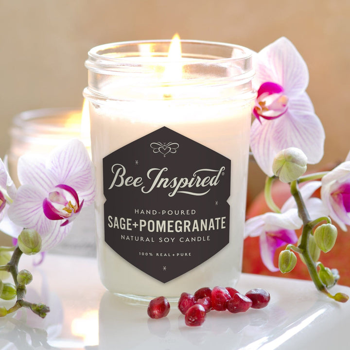 sage+pomegranate soy candle with ingredients