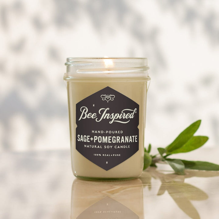 Sage and Pomegranate Candle with sage