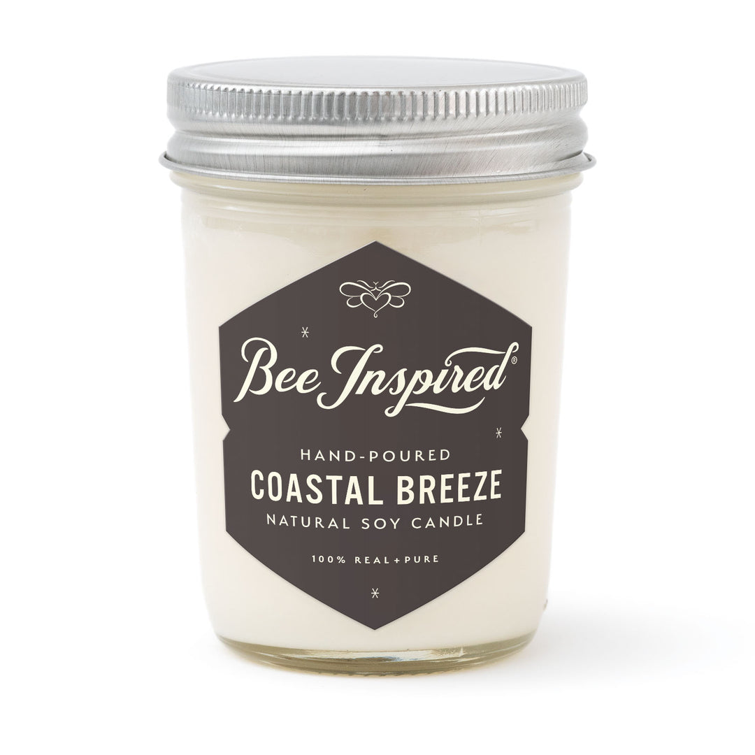 Coastal Breeze jelly jar candle on white 