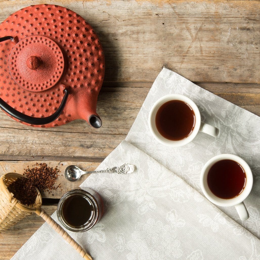 honey and tea with tea pot