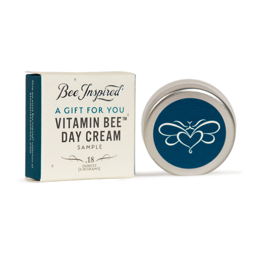 vitamin bee face cream sample on white from bee inspired honey retail store in owings mills