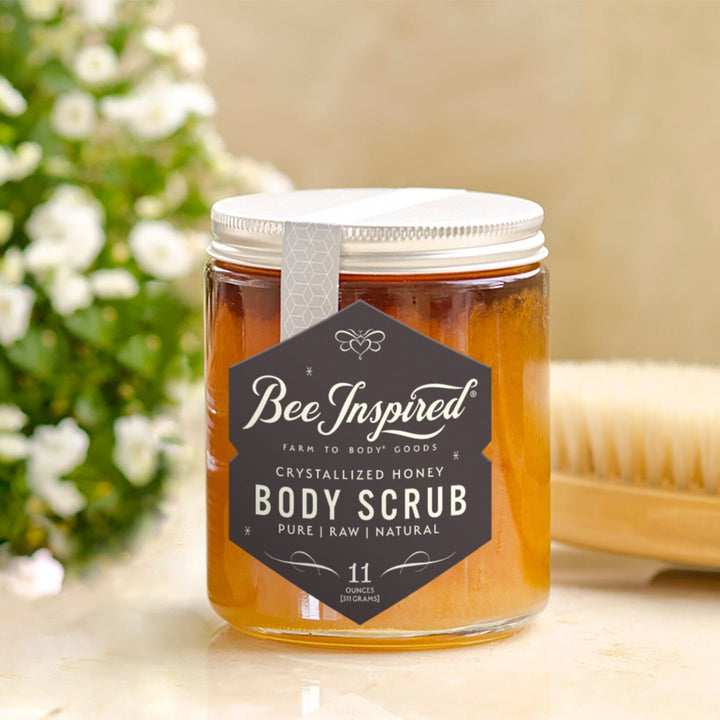 Original Honey Body Scrub in bathroom
